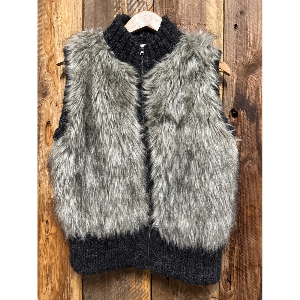 LOFT Faux Fur Vest Womens XS S Cozy Chalet Boho Luxe Minimalist Layering